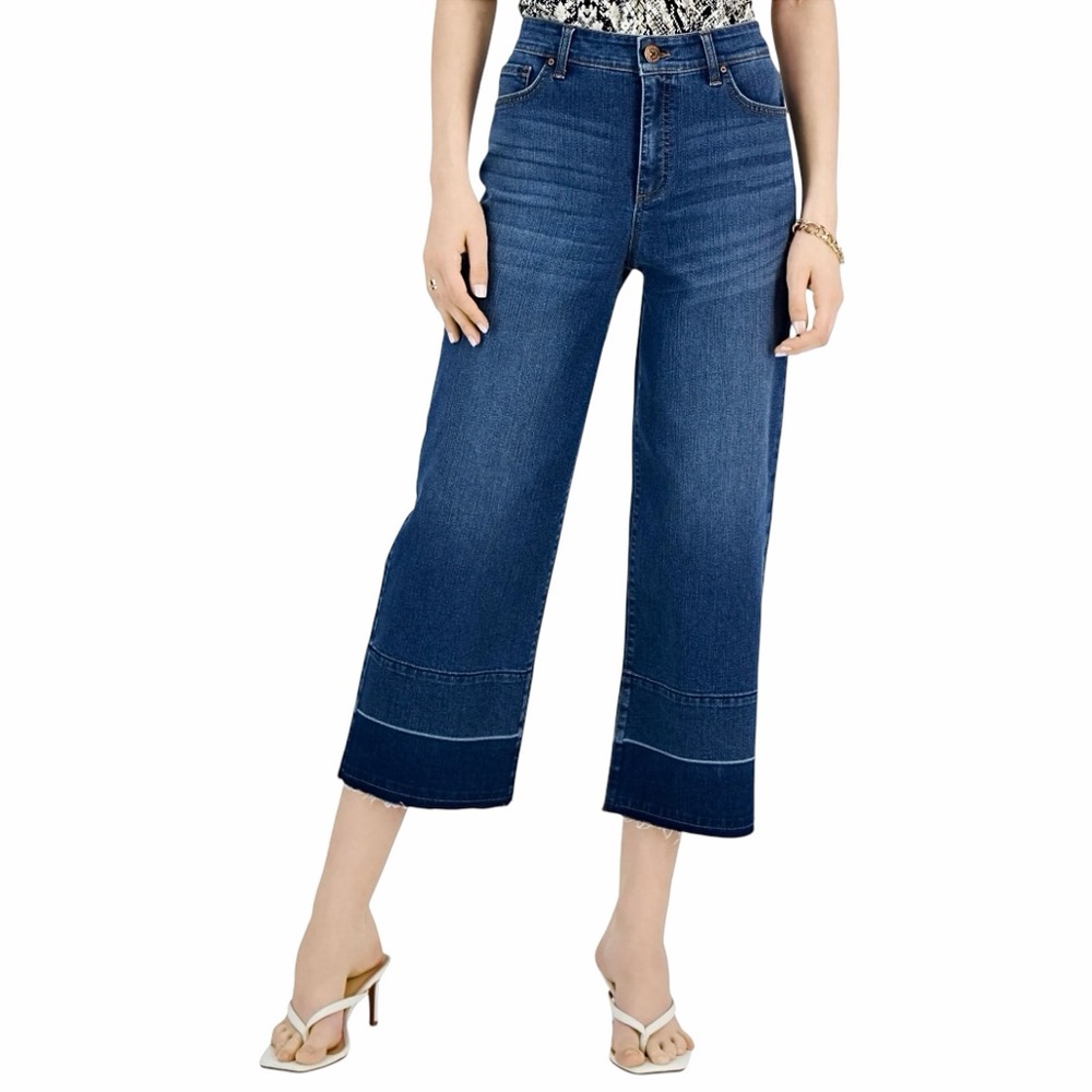 INC International Concepts Womens High Rise Cropped Wide Leg Jeans Size 8/29